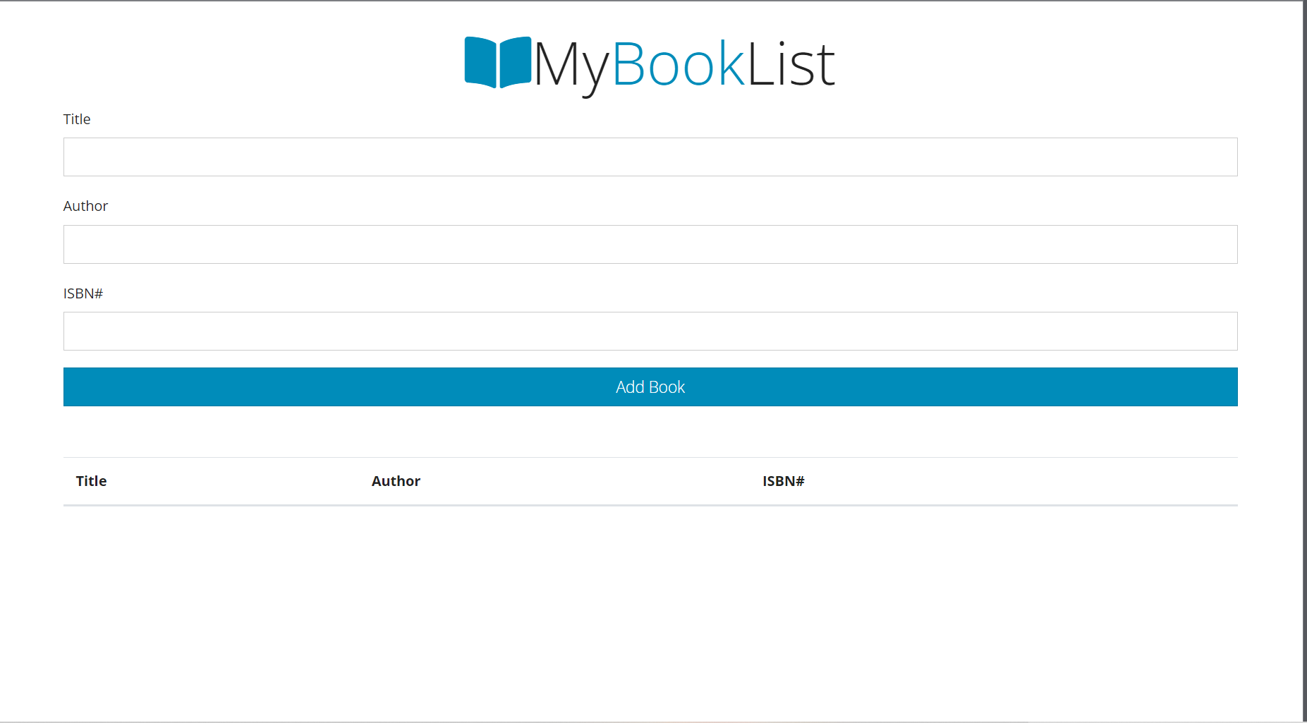 Booklist app using JS